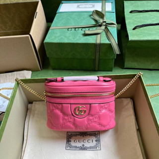 กระเป๋าพร้อมส่งgucci MATELASSÉ TOP HANDLE MINI BAGเทพ size 16x10.5x5 cm.