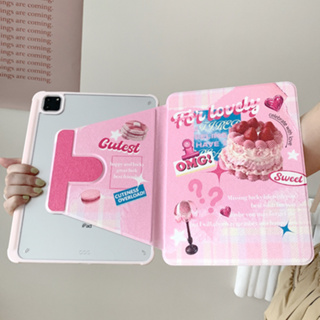 🎁ส่งของขวัญ🎁cake ภาษาอังกฤษ เค้ก เคส for iPad Gen10 10.9 2022 Gen9 10.2 pro 11 2021 เคสไอแพด Air4 5 Case การหมุน 360