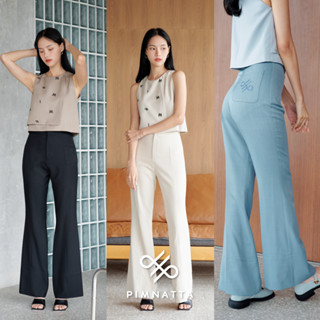 PIMNATTA Robin Pants กางเกงขายาว ทรงขาม้า แพทเทิร์นสวย ดีเทลปักกระเป๋าหลัง สไตล์ Casual ใส่แมทช์ได้หลายลุค
