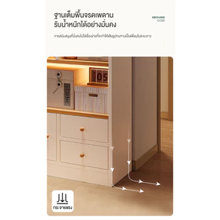 ตู้โชว์เก็บของ 180cm ชั้นหนังสือ ชั้นวางของอเนกประสงค์ ห้องนั่งเล่นห้องทำงานเรียบง่าย