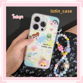 🎁ส่งของขวัญ🎁เคสไอโฟน สำหรับ 11 13 for iPhone Case 14 12 Pro Max การ์ตูน น่ารัก โซ่มุก กันกระแทก ปกป้อง เคสโทรศัพท์