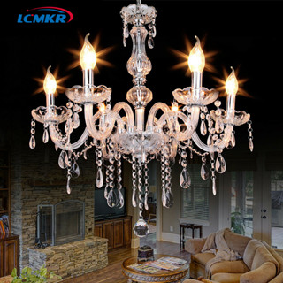 LCMKR Crystal Chandelier LEDโคมระย้าคริสตัลยุโรป โคมไฟห้องนั่งเล่น  ห้องนอนของโรงแรม ห้องรับประทานอาหาร โคมไฟติดเพดาน