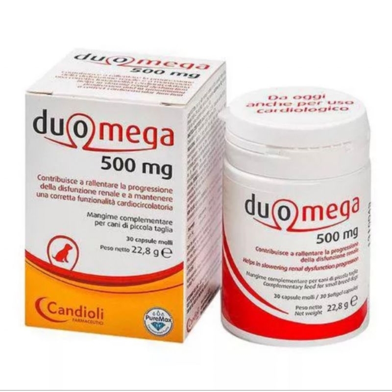 Duomega 1000 mg ดูโอเมก้า อาหารเสริมบำรุงหัวใจไตและผิวหนัง สำหรับสุนัข ขนาด 1000 มิลลิกรัม 1 กระปุก