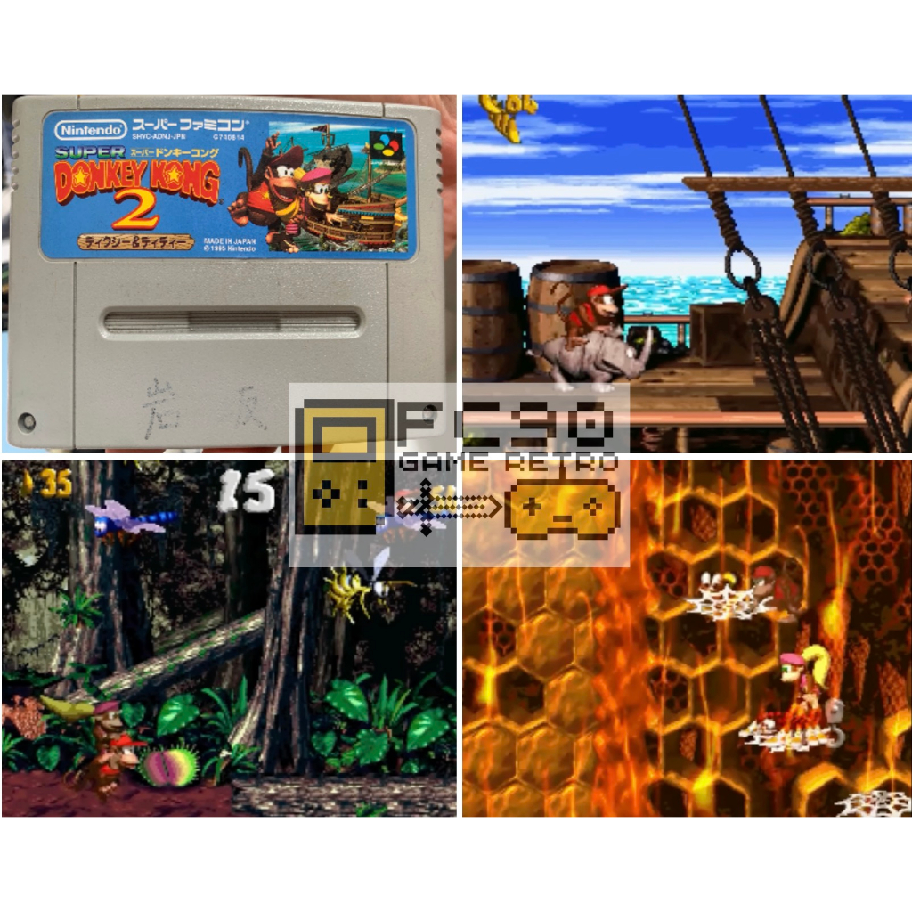 ตลับเกมดังกี้คอง ภาค2 Donkey Kong Country 2: Diddy's Kong Quest [SFC] ตลับมือสอง สำหรับนักสะสมเกมเก่