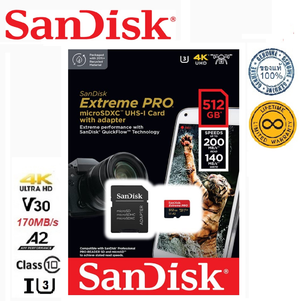 SanDisk 512GB Extreme PRO Micro SDXC R200/W90