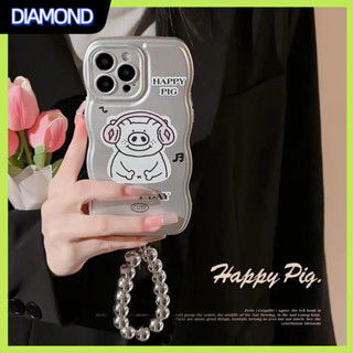 💲คูปองเคลม💲เคสไอโ case for iphone 11 12 ลูกหมูที่ชอบฟังเพลง เคส 14 13 12 11 pro max การป้องกันอย่างเต็มที่ ระลอก