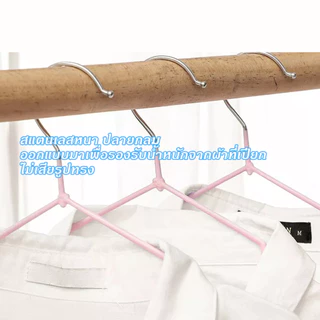 AT.Supershop ไม้แขวนเสื้อสแตนเลส 2ขนาด ไม้แเขวนเสื้อเด็ก30cm ผู้ใหญ่40cm (1แพ็ค/10ชิ้น)