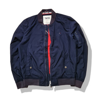 TOMMY HILFIGER Navy Blue Bomber Jacket รอบอก 44”