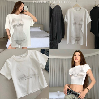 💫พร้อมส่ง💫NEVER BAR CROP &amp; T-SHIRT • เสื้อยืด เสื้อครอป คอกลม แขนสั้น ผ้าดีมาก พิมพ์ลายบรา ทั้งด้านหน้า-หลัง ป้าย wg.we