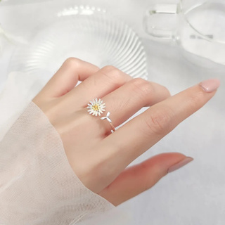 NAIDEN Jewelry แหวนสไตร์เกาหลี Daisy Flower Ring Sterling Siver S925 สวยงาม น่ารักมาก