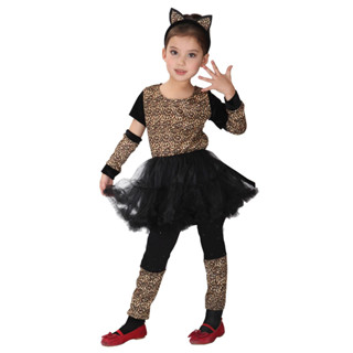 ชุดเสือ ชุดแมว แฟนซี ลาย เสือดาว สำหรับเด็ก พร้อมส่ง Wild Leopard Tiger Cat Dress Fancy Costume for Girl