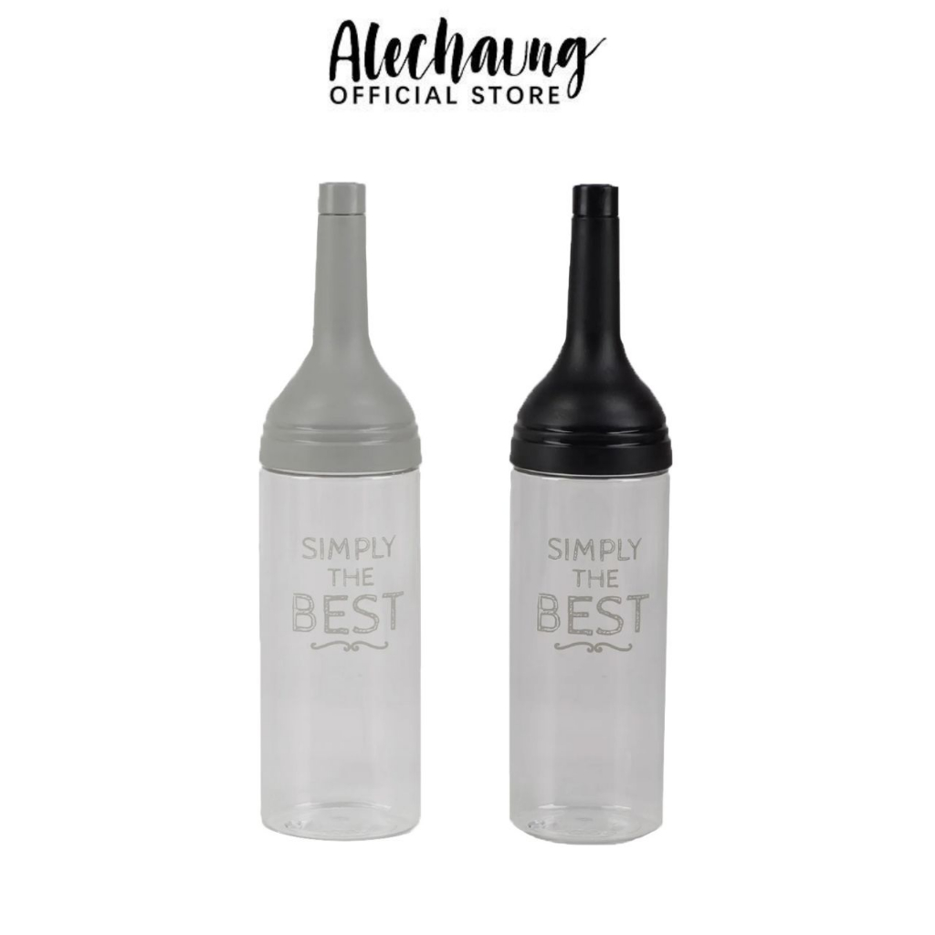Alechaung ขวดน้ำดื่มพลาสติก 850ml. แพ็ค2ขวด ขวดรูปทรงขวดไวน์ สำหรับใส่น้ำเปล่า กระบอกใส่น้ำ ขวดใส่น้ำแช่ในตู้ ขวดมินิมอล