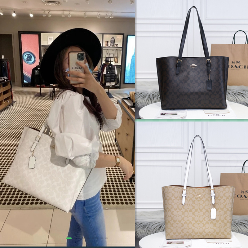 ของแท้ 💯%COACH Mollie Tote กระเป๋าสะพายไหล่ขนาดใหญ่สำหรับผู้หญิง C1665