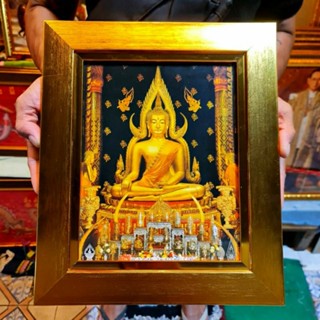 พระพุทธชินราช ใส่กรอบ พร้อมใส่กระจก 28x30 ซม. แขวนผนัง เสริมฮวงจุ้ย ของขวัญ ของที่ระลึก ขึ้นบ้านใหม่ เกษียณ วันเกิด