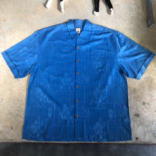 เสื้อฮาวาย Vtg.Hawaii Shirt JAMAICA JAXX MADE IN CHINA Sz.XL 100% SILK