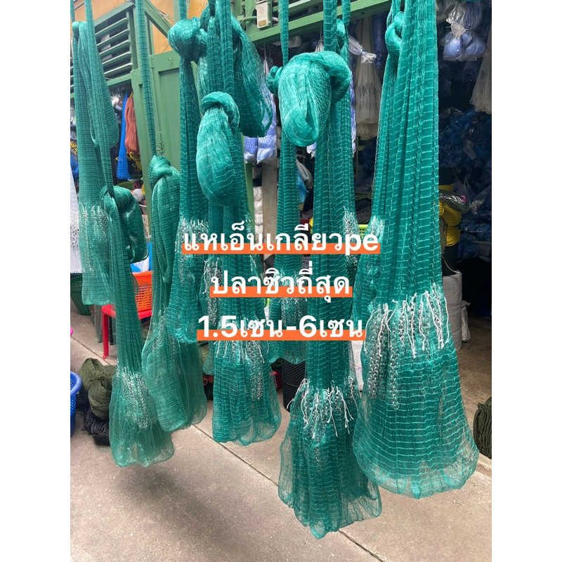 แหเอ็นเกลียว 1.5เซน-12เซน (7ศอก-12ศอก) ขึ้นเพลาพร้อมใช้งาน น้ำหนัดดี