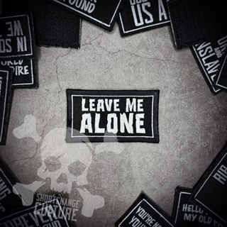 ตัวรีดติดเสื้อ ตัวรีดลายปัก Leave Me Alone ออกแบบเอง ShortChange Culture - 8cm(L) x 5cm(W)