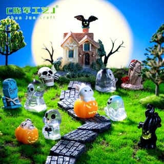 A020 ตุ๊กตาจิ๋ว ชุดผีน้อย ฮาลาวีน Halloween  สำหรับตกแต่งสวนถาด แต่งสวนจิ๋ว  บ้าน เค้ก ของขวัญ