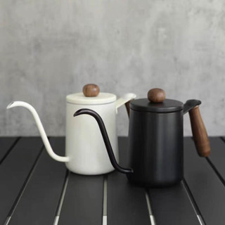 กาดริปกาแฟ Drip Coffee Pot  ปากยาว เหล็กกล้าไร้สนิม ขาว/ดำ กาน้ําดริปกาแฟ 250ml/350ml สำหรับชงกาแฟ（COD）