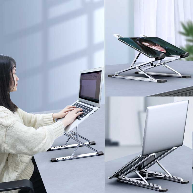 แท่นวางโน๊ตบุ๊ค ขาตั้งโน๊ตบุ๊คพกพา Notebook Laptop Stand อลูมิเนียมอัลลอยด์ รุ่นอัพเกรด