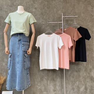 AMESTORE เสื้อคอกลมแขนสั้นสีพื้น SIWA019