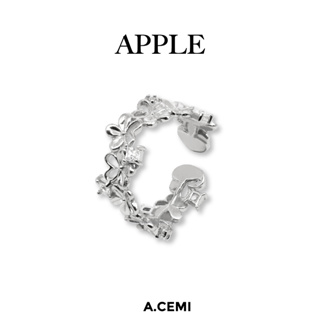 A.CEMI Apple Flower Ringcuff = Ring + Earcuff แหวนเงินแท้ ชุบทอง 18K แหวนดีไซน์ดอกแอปเปิล