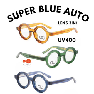 ส่งด่วนEMS [VISIBLE EYEWEAR] 5344 Canaan Acetate SuperBlueAuto Lens3in1 แว่นกรองแสงสีฟ้า ออกแดดเปลี่ยนสี