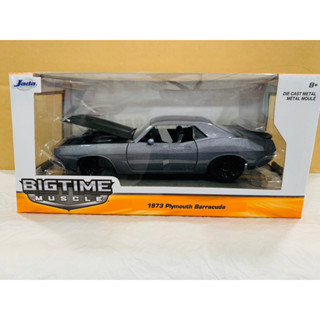 Jada Toys 1/24 Scale Model Car 98235 - 1973 Plymouth Barracuda - Charcoal Grey