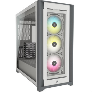 CORSAIR iCUE 5000X RGB Tempered Glass Mid-Tower ATX PC Smart Case White CC-9011213-WW