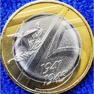 เหรียญ​รัสเซีย​ Russia, 10​ Rubles, (ที่ระลึก​75ปี​ชัยชนะ​สง…