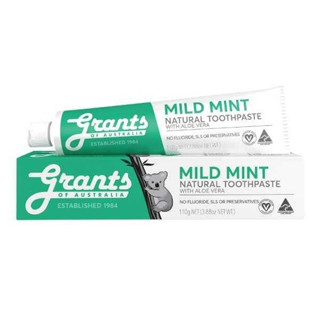 Grants Mild Mint  Natural Toothpaste แกรนท์ ออฟ ออสเตรเลีย มายด์มิ้นท์ 110g.