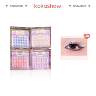 kakashow ขนตาปลอมสีม่วง ขนตาธรรมชาติคลัสเตอร์เดียวผมบาร์บี้หนา HZMBB1709