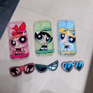 เคสนิ่มPowerpuff Girls 3D แว่นตาขาตั้ง ขอบคลื่น สําหรับออปโป้Reno4 Reno5 Reno8z Reno8T A15 A17 A5s A57 A78 A98 RealmeC55