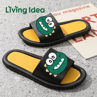 Living Idea : รองเท้าแตะ ลายจระเข้น้อย รองเท้าแตะสุดคิวท์ แบบสวม วัสดุยาง Size 36 - 45 พร้อมส่ง