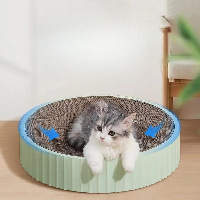  พร้อมส่ง  ที่ลับเล็บแมว ที่นอนแมว 2 in 1 ทรงกลม เปลี่ยนกระดาษลับเล็บได้ ที่ฝนเล็บแมว บ้านแมว ของเล่นแมว