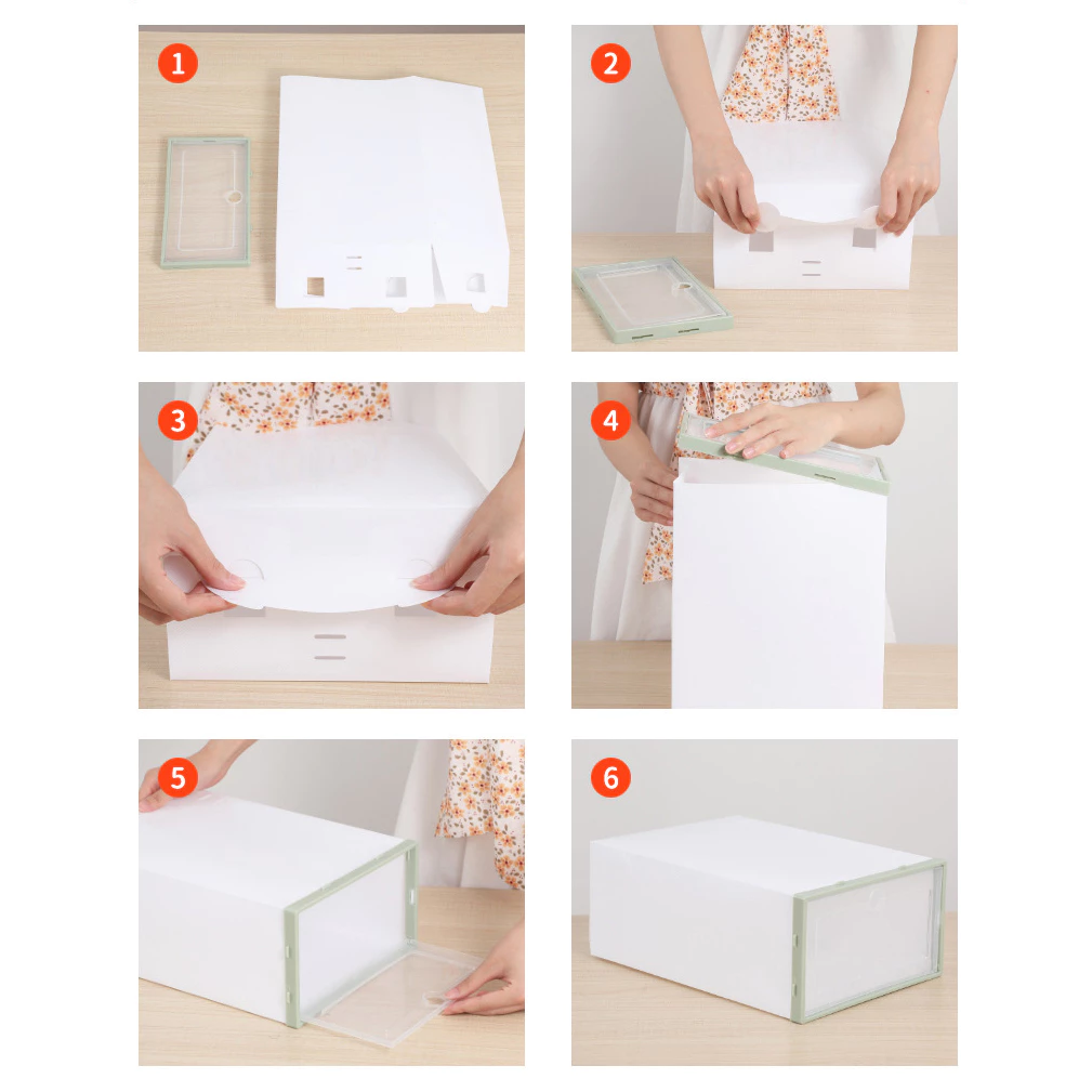 กล่องรองเท้า แบบใสฝาเปิดฝาหน้า มีให้เลือก 2 ขนาด thumbnail 8