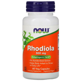 โรดิโอลา NOW Foods, Rhodiola, 500 mg, 60 Veg Capsules