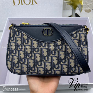 D!OR 30 Montaigne Hobo Avenue Mini Bag | Blue Jacquard  กระเป๋าสะพายทรงโฮโบ แบรนด์หรู ดีไซน์ใหม่ 2023