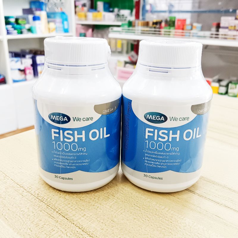 Mega We care FISH OIL 1000 mg. ขวดละ 30 เม็ด×2 ขวด น้ำมันปลา