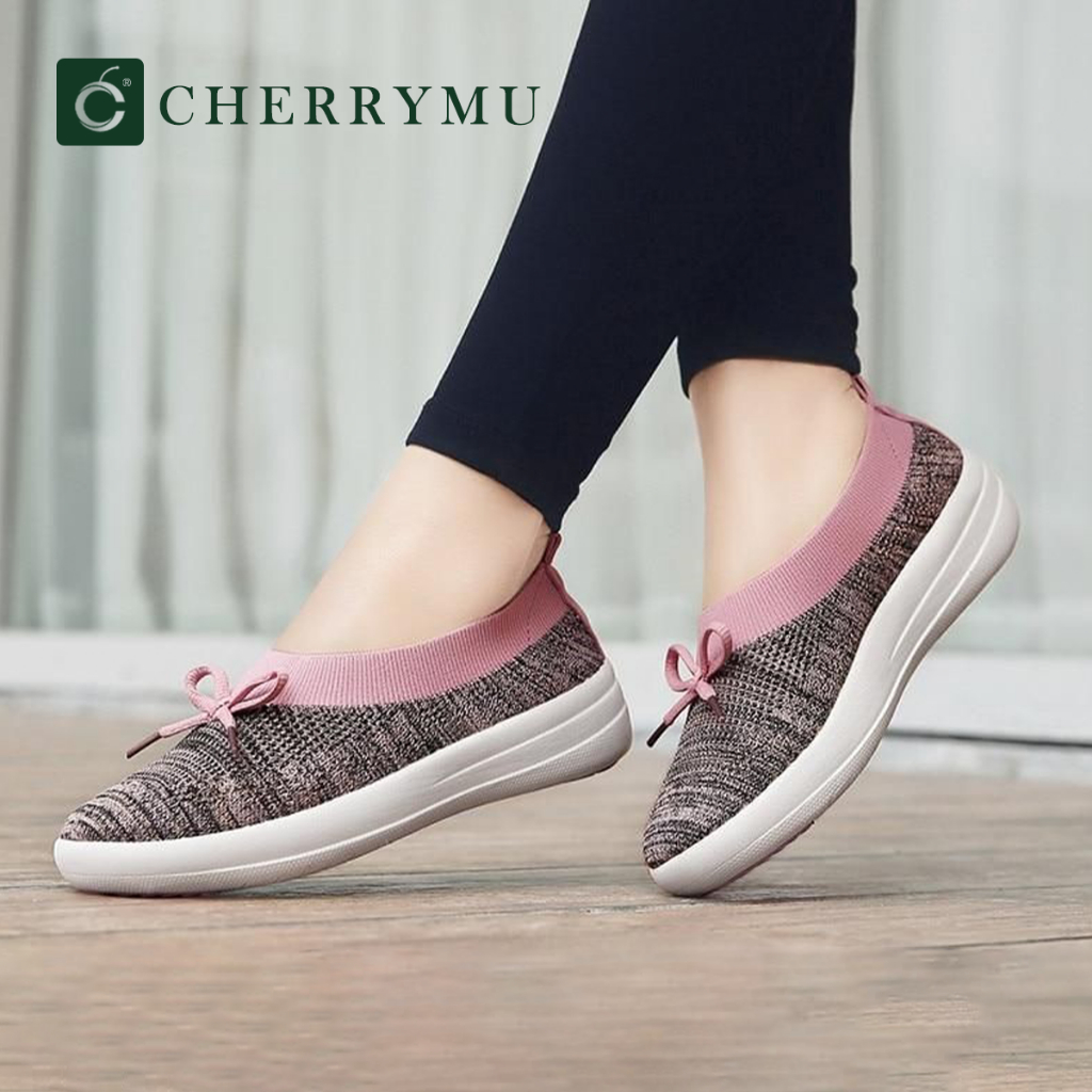 CHERRYMU รุ่น CM50 รองเท้าผ้าใบ Casual soft bow sneakers