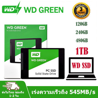 (ของแท้ของใหม่ 100%)Western Digital(เวสเทิร์นดิจิตอล) 120GB,240GB,480GB,1TB SSD (เอสเอสดี) WD GREEN SATA III 3-Y