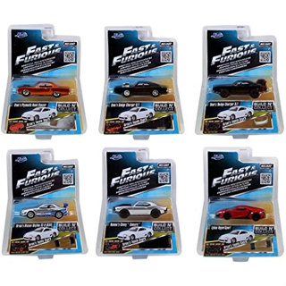 Fast &amp; Furious Build N Collect Complete Collection of 6 Die-cast Cars / Bonus Brians Toyota Supra (Jada Toys).1:55 scale