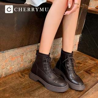 CHERRYMU รุ่น CM88 รองเท้าบู๊ทหนังแท้