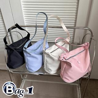 bag(BAG1910) กระเป๋าสะพายไหล่ผ้าอ๊อกซ์ฟอร์ด มี4สี สีพาสเทล