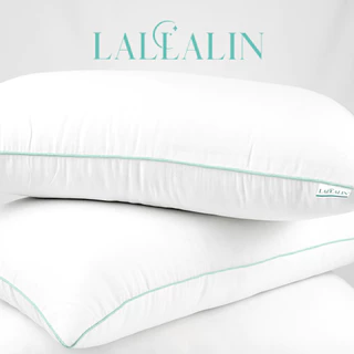 หมอน LALLALIN ❕❗มีโค้ดส่วนลด💌 หมอนโรงแรม 5 ดาว หมอนสุขภาพหนา 800g. หมอนทรงต่ำ ผลิตจากเส้นใยสังเคราะห์คุณภาพดีเยี่ยม