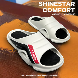 ⚡พร้อมส่ง⚡SHINESTAR รองเท้าแตะ แบบสวม แต่งงานย่นน่ารัก ใส่สบายพื้นนิ่ม ไม่กัดเท้า เกาหลีสำ SLIPPER