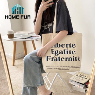 Home Fur ㋛  กระเป๋าผ้าแคนวาส แบบสะพาย สไตล์วินเทจ ชิคๆเก๋ๆ สินค้าพร้อมส่งシ