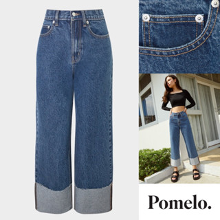 (Used) Pomelo Sustainable Cuffed Ankle Jeans - Blue