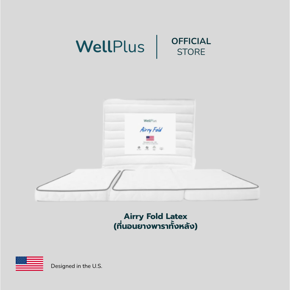 WellPlus ที่นอนปิคนิค พับได้ รุ่น Airry Fold หนา4นิ้ว ให้สัมผัสแน่น เด้ง รองรับสรีระอย่างดี