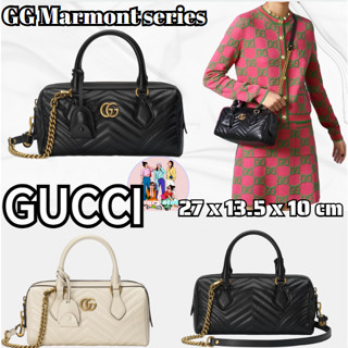 กุชชี่ Gucci/GG Marmont series กระเป๋าถือใบเล็ก/กระเป๋าผู้หญิง/กระเป๋าร่อซู้ล/กระเป๋าสะพาย/ส่วนลดปลอดภาษี